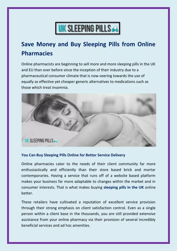 save money and buy sleeping pills from online