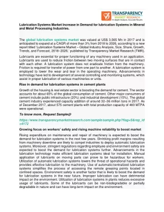 lubrication systems market increase in demand