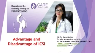 Advantage and Disadvantage of ICSI