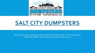 Salt Lake County Dumpster Rental Service