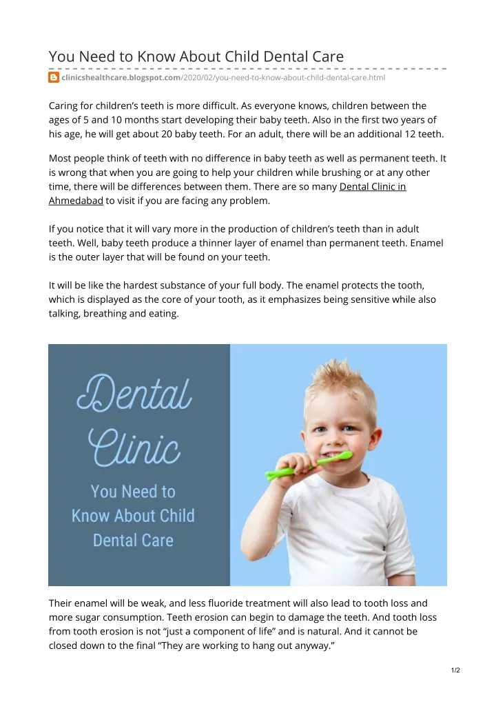 you need to know about child dental care