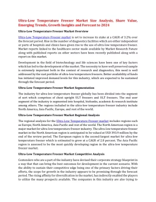 ultra low temperature freezer market size
