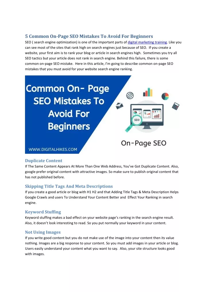 5 common on page seo mistakes to avoid