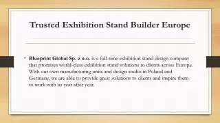 Most Trusted Exhibition Stand Builder Europe