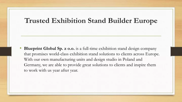 trusted exhibition stand builder europe