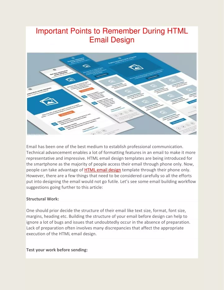 important points to remember during html email