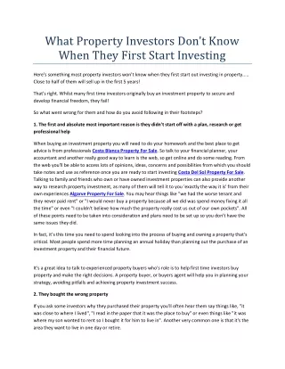 what property investors don t know when they