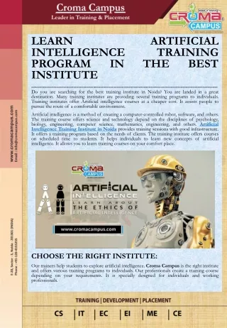 learn artificial intelligence training program