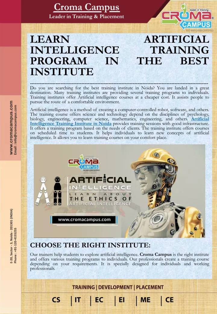 learn artificial intelligence training program