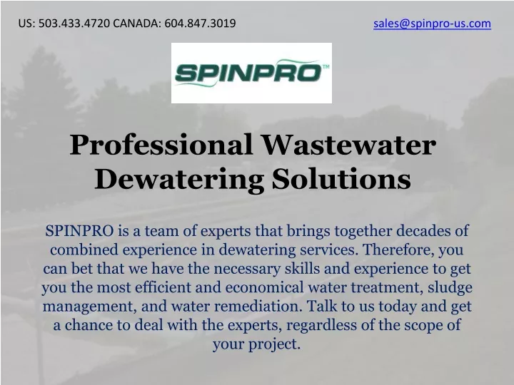 professional wastewater dewatering solutions