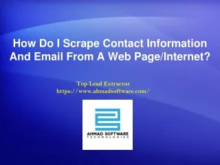 how do i scrape contact information and email