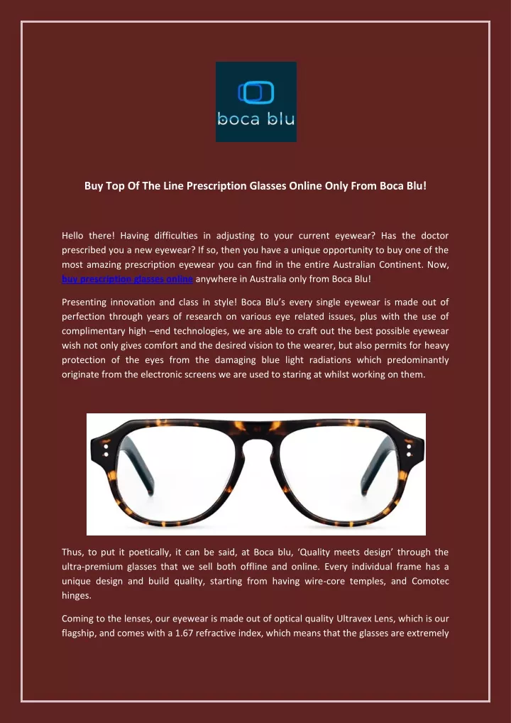 buy top of the line prescription glasses online