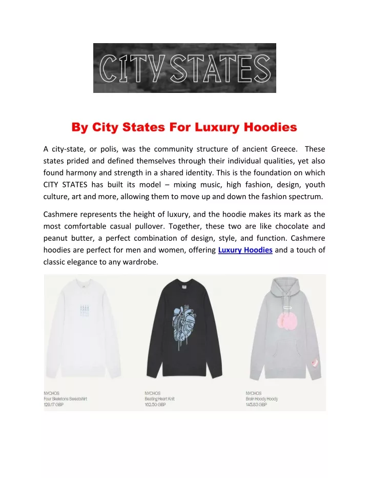 by city states for luxury hoodies