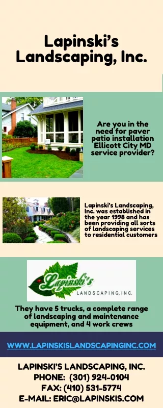 lapinski s landscaping inc