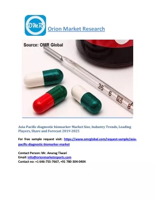 Asia-Pacific diagnostic biomarker Market, Industry Trends, Size, Competitive Analysis and Forecast 2019-2025