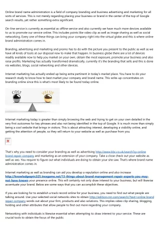 online brand name administration is a field
