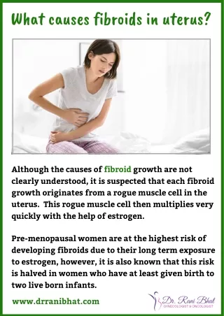 What causes fibroids in uterus? | Uterine Fibroids Treatment in Bangalore