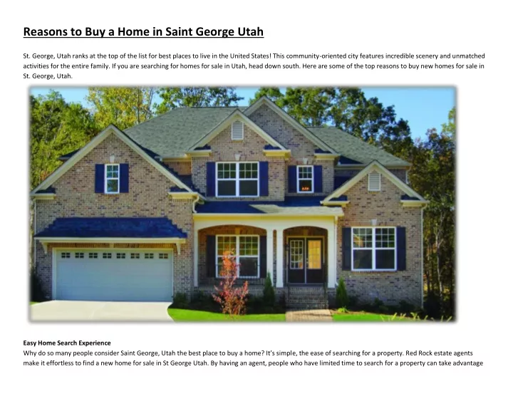 reasons to buy a home in saint george utah