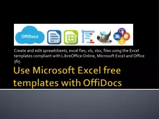 Use free Microsoft Excel templates with OffiDocs