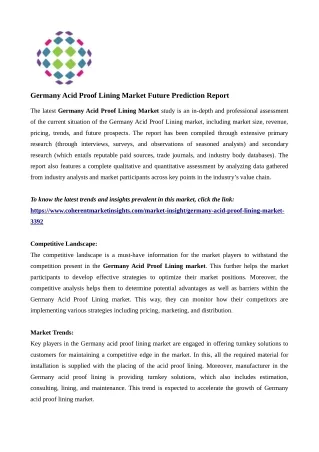 germany acid proof lining market future
