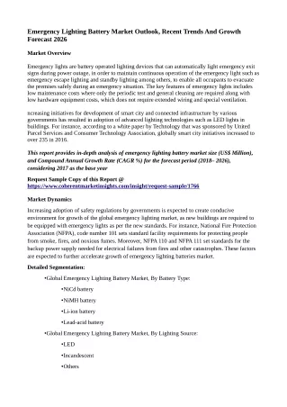 emergency lighting battery market outlook recent