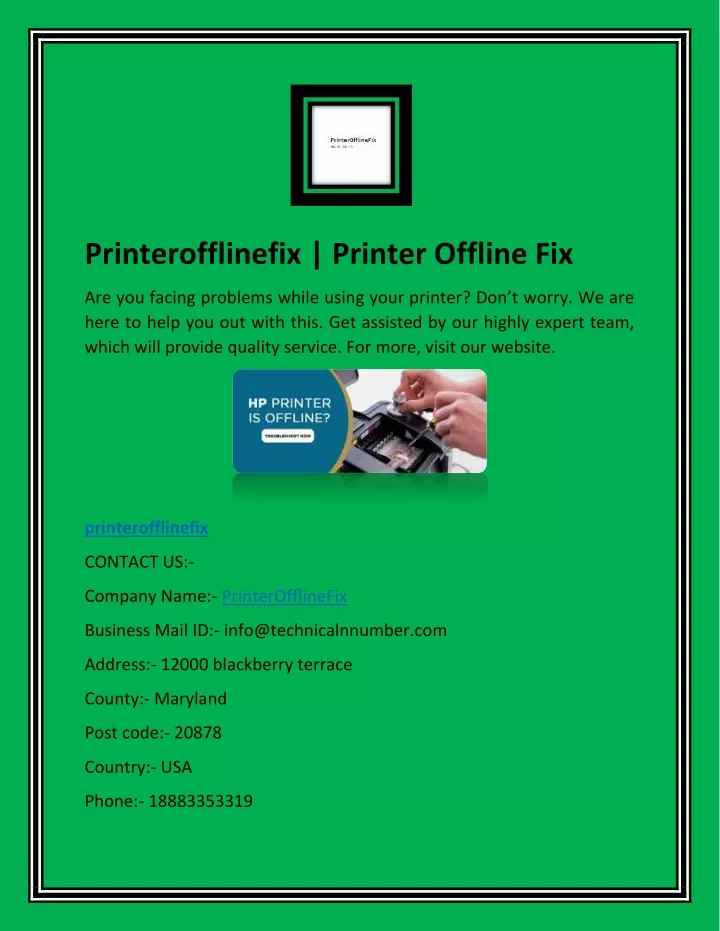 printerofflinefix printer offline fix