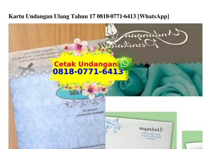 kartu undangan ulang tahun 17 0818 0771 6413