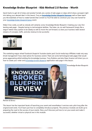 Knowledge Broker Blueprint Review - Should You Buy It?