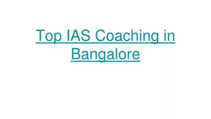 top ias coaching in bangalore