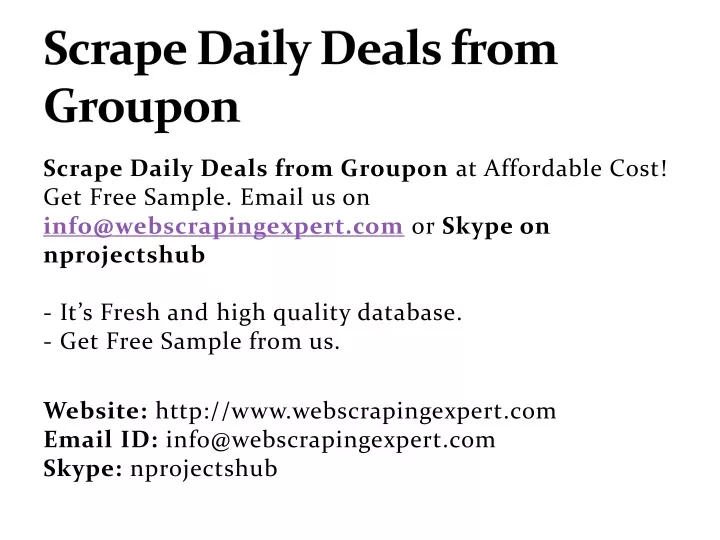 scrape daily deals from groupon