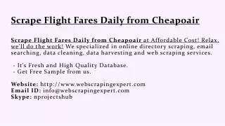Scrape Flight Fares Daily from Cheapoair