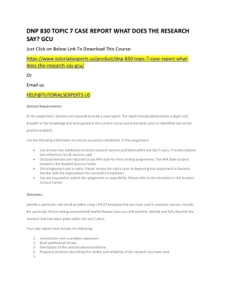 dnp 830 topic 7 case report what does