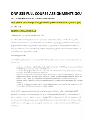 dnp 835 full course assignments gcu