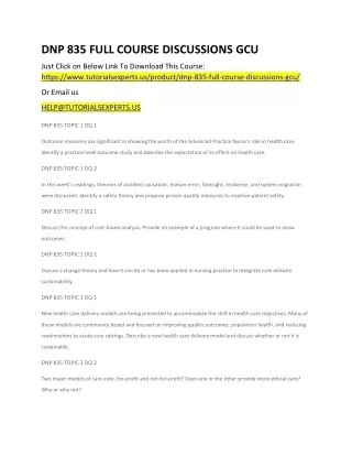 dnp 835 full course discussions gcu