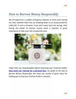 How to Borrow Money Responsibly