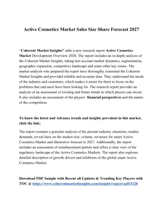 active cosmetics market sales size share forecast