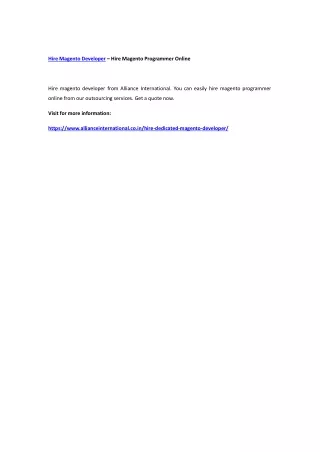 hire magento developer hire magento programmer