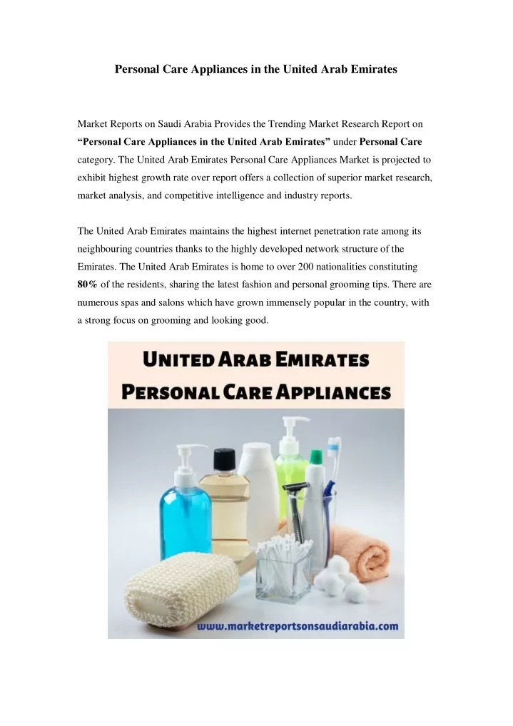 personal care appliances in the united arab
