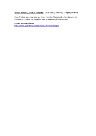 creative marketing brochure templates check