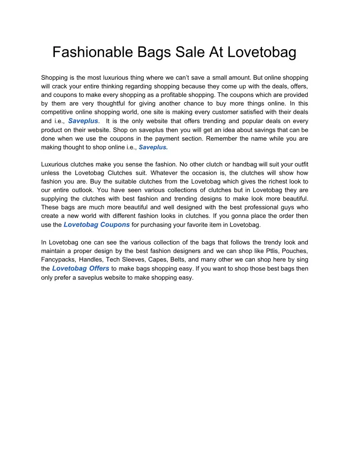fashionable bags sale at lovetobag