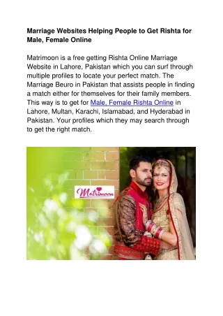 marriage websites helping people to get rishta