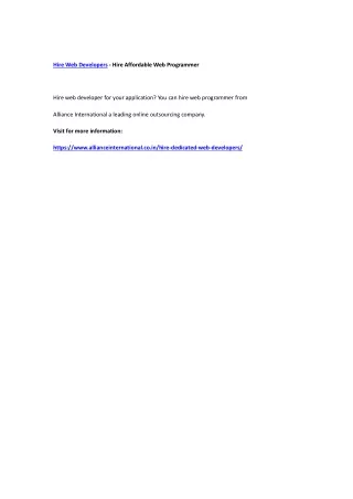 hire web developers hire affordable web programmer