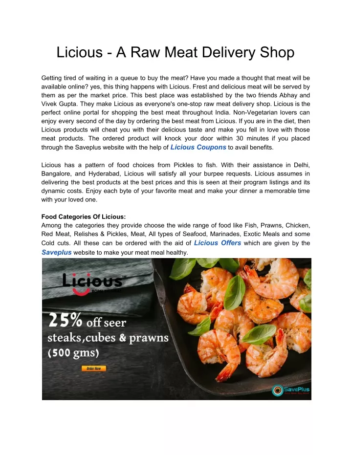 licious a raw meat delivery shop