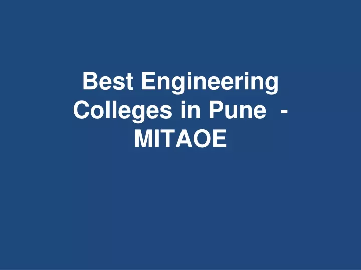 best engineering colleges in pune mitaoe