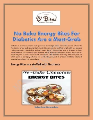 No Bake Energy Bites For Diabetics Are a Must-Grab