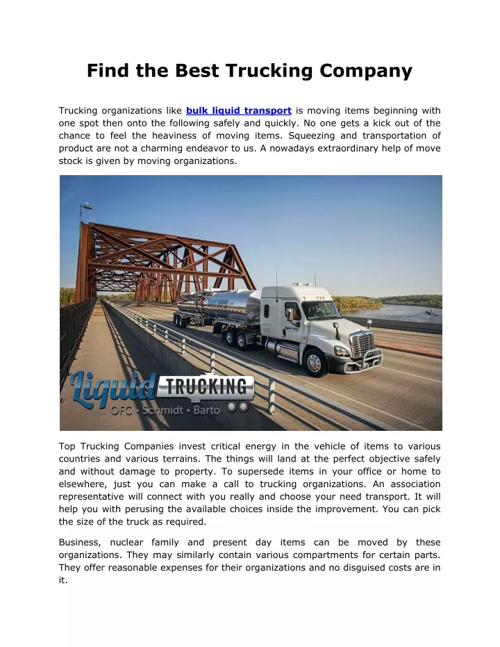 find the best trucking company
