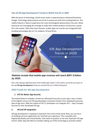 Best iOS App Development Trends in 2020