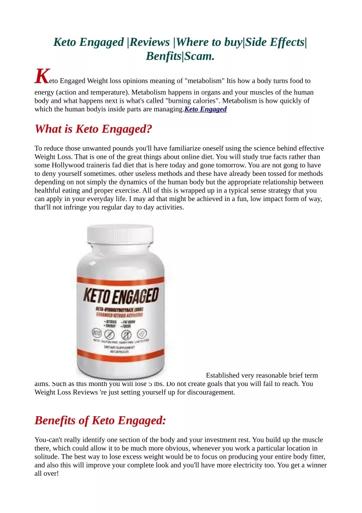 keto engaged reviews where to buy side effects