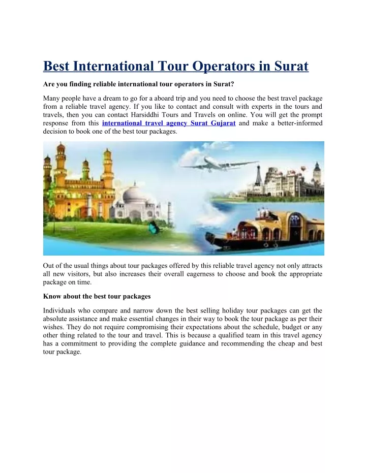 best international tour operators in surat