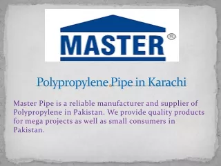 polypropylene pipe in karachi